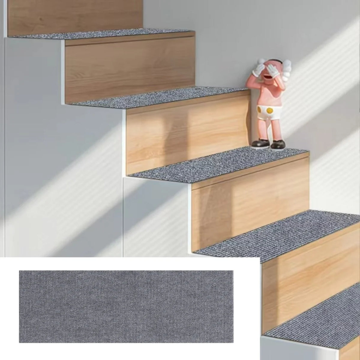 Self-Adhesive Non-Slip Stair Tread Carpet Mats