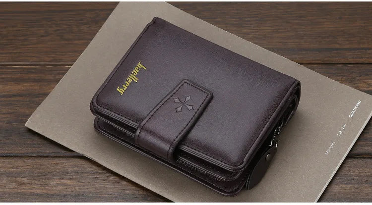 Vintage PU Leather Zipper Wallet for Men