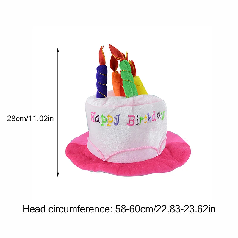 Novelty Birthday Cake Hat with Candle Accent