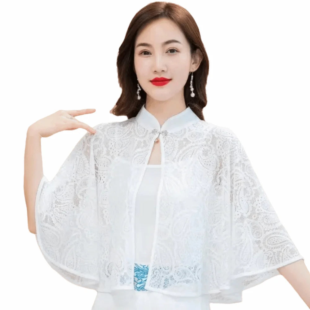 Bohemian Spitze Schal Poncho