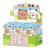A box of Yier and Bubu Daily Life V3 Series blind box figurines featuring brown and white bear characters.