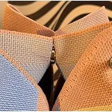 Mini Knitted Colorblock Bucket Bag with Detachable Handle