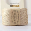Spool of bamboo fiber yarn labeled as Bamboo Fiber 17 strands for knitting and crochet