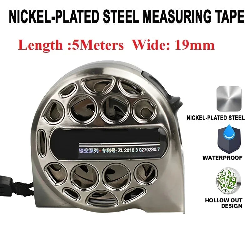 Stainless Steel Retractable Tape Measure – Anti-Corrosion, Easy-Read, Ideal for Woodworking