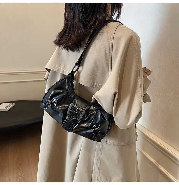 Y2K Retro Pleated Hobo Shoulder Bag
