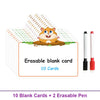 A set of 10 blank cards and two erasable pens for a dry erase fly swat game.