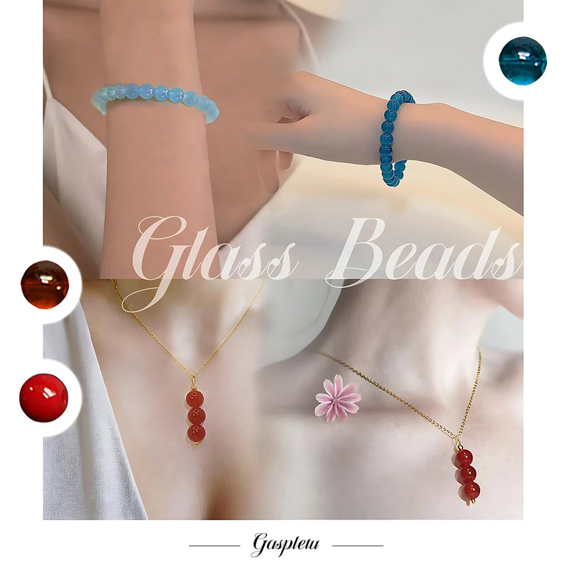 24-Color 8mm Glass Bead Bracelet Kit