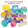 Set aus acht weichen, funbox-Sensorikspielzeugen mit Eiswürfeln und weichen Bällen zum Fidgeting