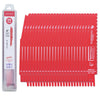 A pack of 25 bi-metal reciprocating saw blades for nail-embedded wood, colored red.