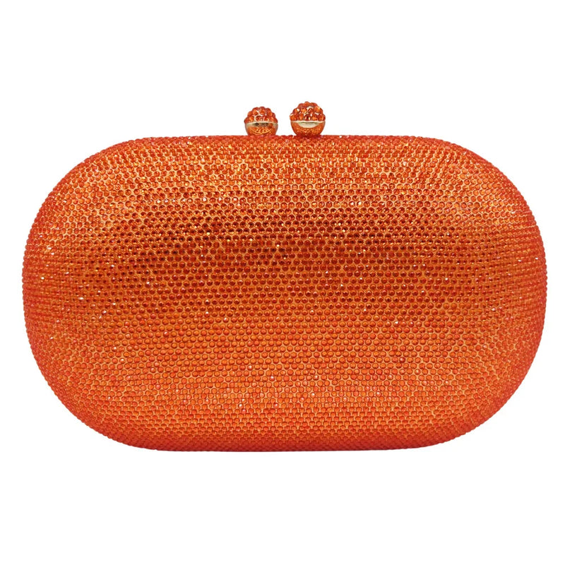 Rhinestone Evening Clutch with Chain Strap