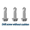 Self-Drilling Roofing Screws with Rubber Washer - Stainless Steel Hex Head