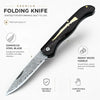 Damascus Steel Folding Pocket Knife with Ebony Handle