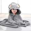 Soft Hooded Baby Towel Robe with Cartoon Animal Design