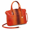 Vintage Croc-Embossed Structured Satchel Handbag