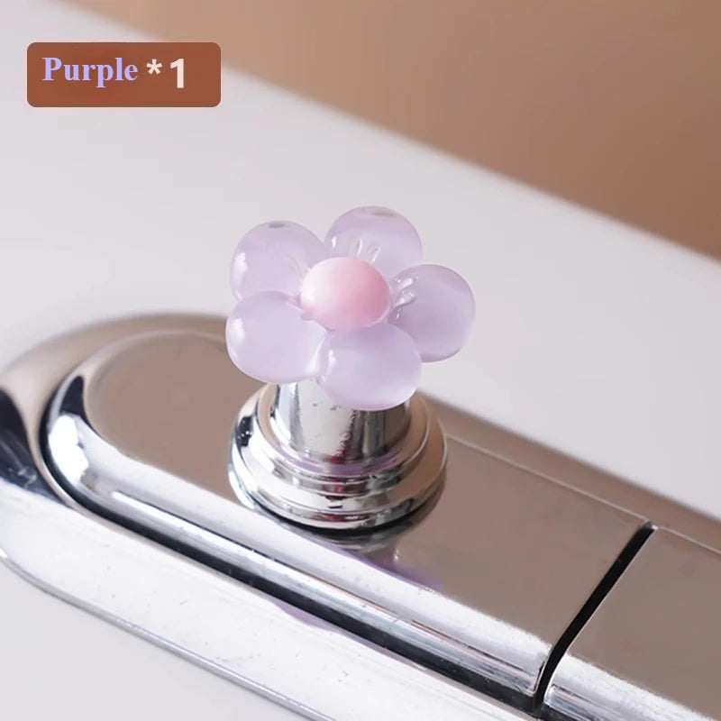 Flower-Shaped Bathroom Flush Button Helper