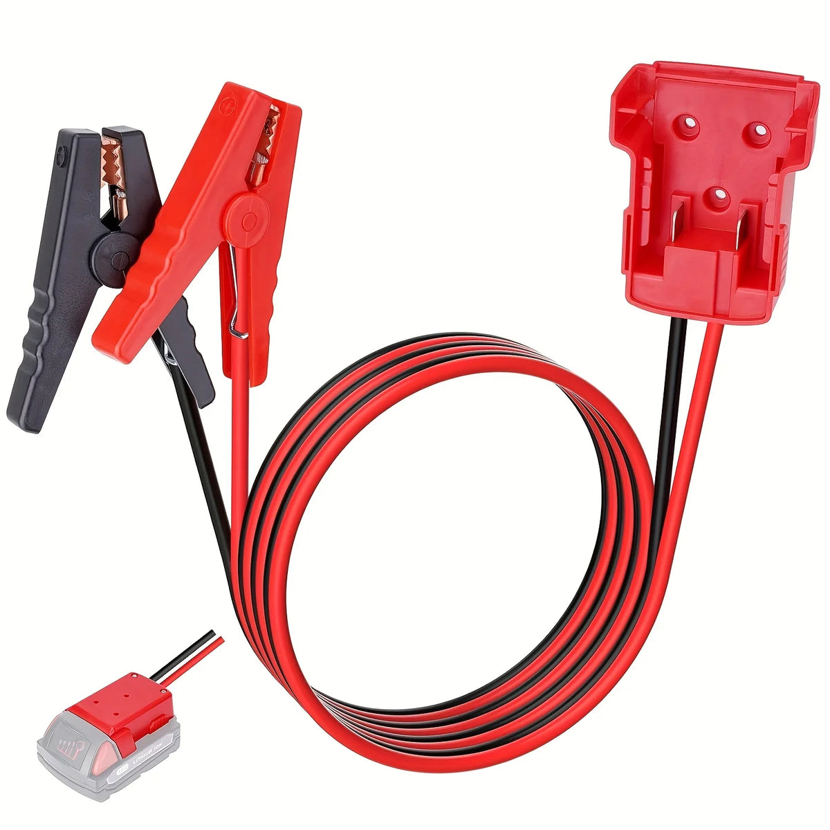 6FT Jumper Cable Clamps with Power Tool Battery Adapter