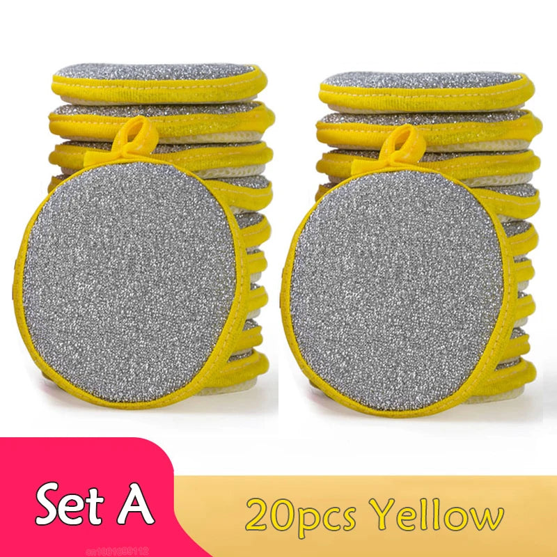 Double-Sided Dish Scrub Sponges for Kitchen Cleaning