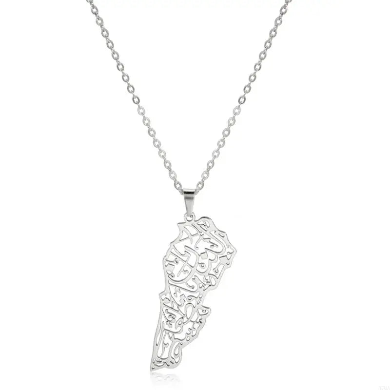 Hollow Lebanese Map Pendant Necklace