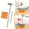 A tool kit for watch band link removal and pin adjustment, showing a silver tool and an orange plastic holder.