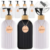 Refillable Matte Black Soap Dispenser with Wooden Tag