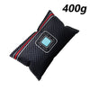 Black reusable car dehumidifier bag with a pink and blue visual humidity indicator