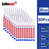 A set of blue long-head waterproof deep hole markers for woodworking and construction