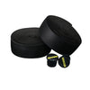 Black silica gel handlebar tape rolls and individual pieces for cycling and racing