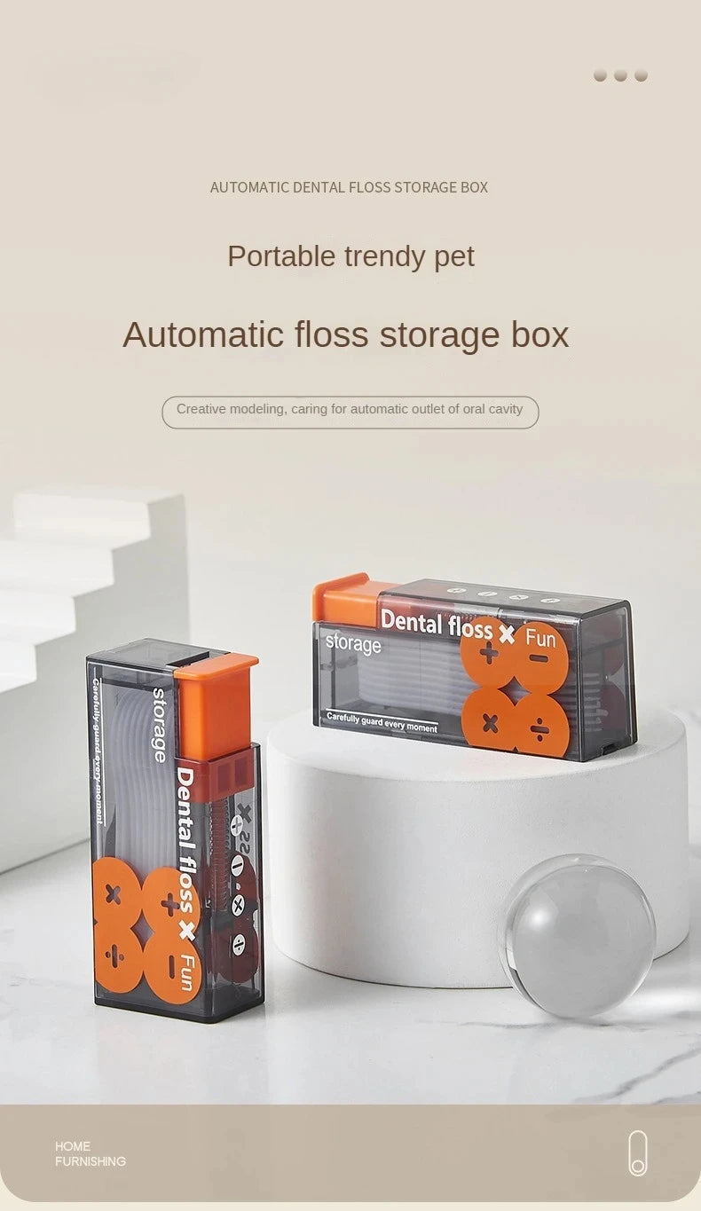 Compact Automatic Floss Dispenser with Refillable Case