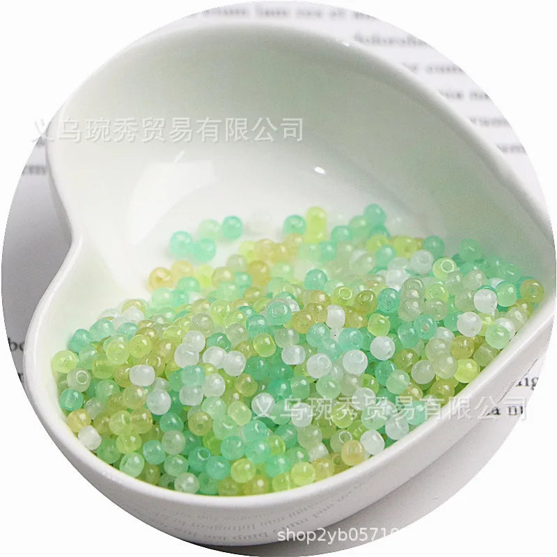 Jade Ice Glass Rice Beads for Jewelry Making