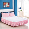 Luxurious Three-Layer Ruffle Waterfall Bed Skirt with Wrap-Around Elastic