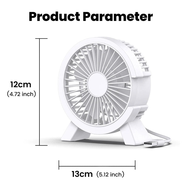 Kompakter USB-aufladbarer Tischventilator