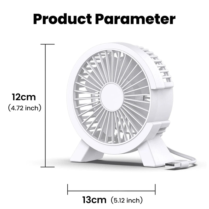 Compact USB Rechargeable Desk Fan