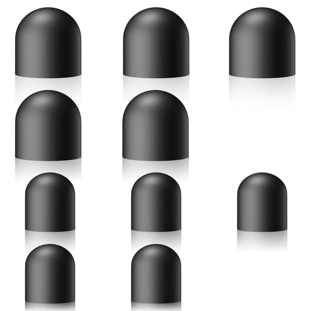 A set of six black precision dual-tip capacitive styluses shown from different angles.