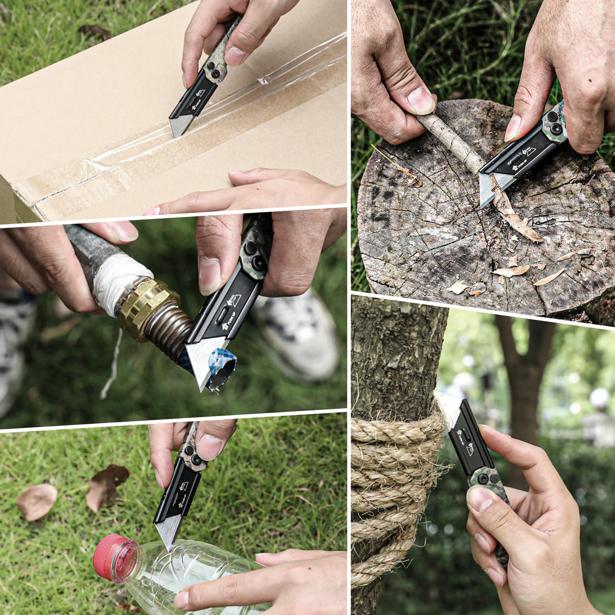 3-Pack Folding Utility Knife Set with Quick-Change Blades & Pocket Clip