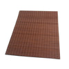 A rectangular brown bamboo tea mat with a woven texture shown from above.