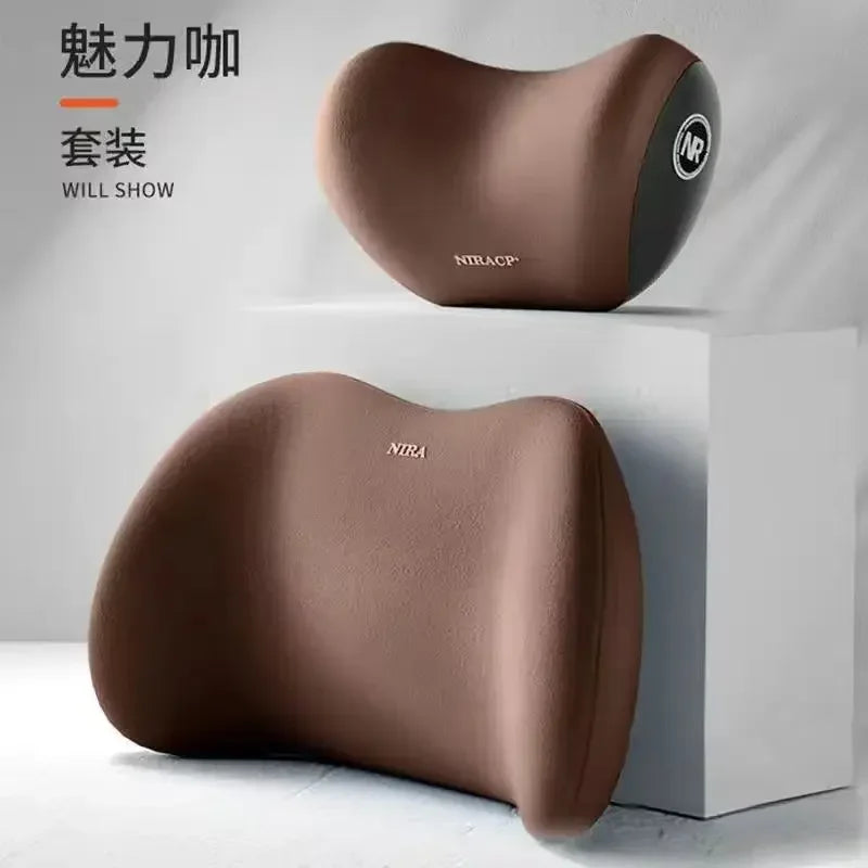 Memory Foam Car Neck and Lumbar Support Cushion Set