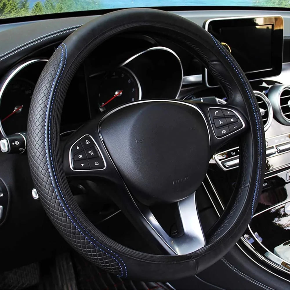 Premium Anti-Slip Leather Car Steering Wheel Cover