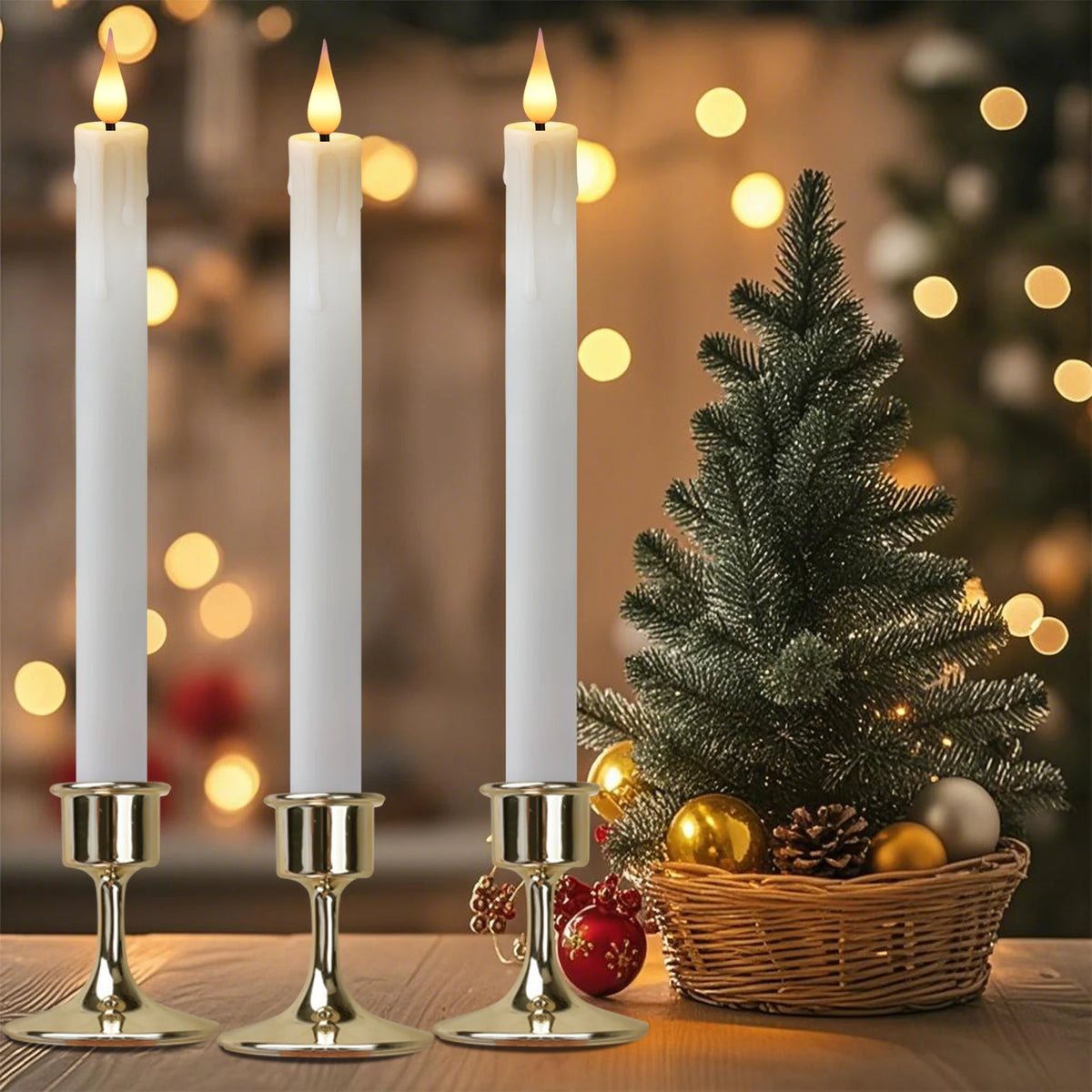 LED Flameless Taper Candles with Remote Control