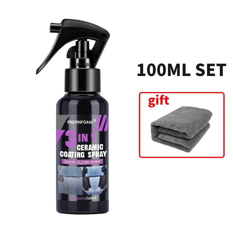 Spray de revêtement céramique Prepinfoam noir pour protection automobile avec pompe