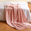 Oversized Chunky Knit Throw Blanket with Tassels