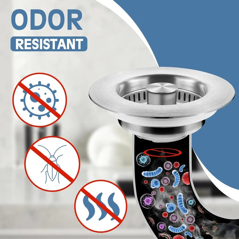 304 Stainless Steel Pop-Up Sink Drain Strainer