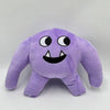 A purple plush toy of an Opila Bird character with large eyes and a smiling mouth.