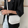 Solid Color Saddle Crossbody Bag