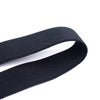 Black fabric suspenders with metal clips shown flat against a white background.