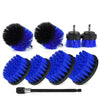 A set of 21 drill brush cleaning tools in black and blue for home and auto detailing.