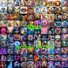 A collection of 40 round diamond painting and cross stitch art pieces featuring various cartoon and intricate designs.
