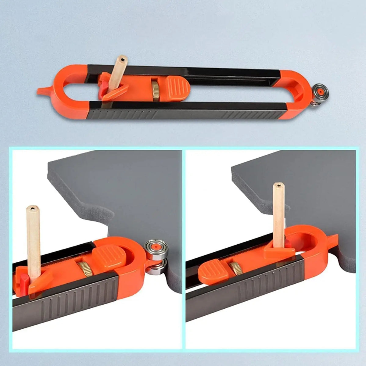 Contour Scribing Ruler with Lock for Precise Woodworking
