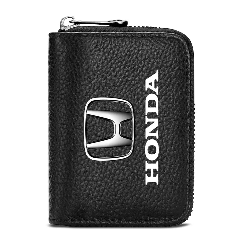 Genuine Leather Car License Card Holder
