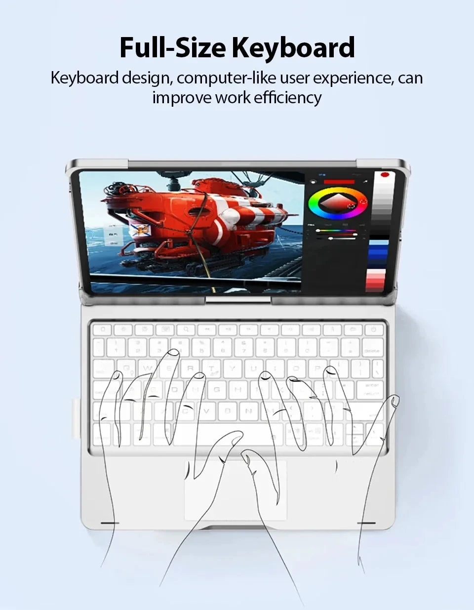 360° Rotating iPad Keyboard Case with Touchpad