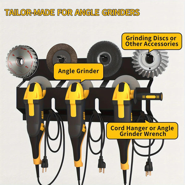 Heavy-Duty Wall-Mounted 3-Tier Tool Storage Rack